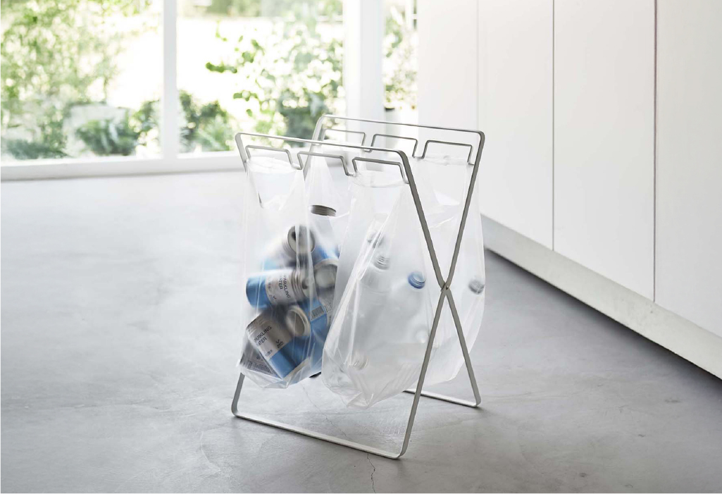 山崎実業 レジ袋3連&45Lゴミ袋スタンド タワー tower 2個セット