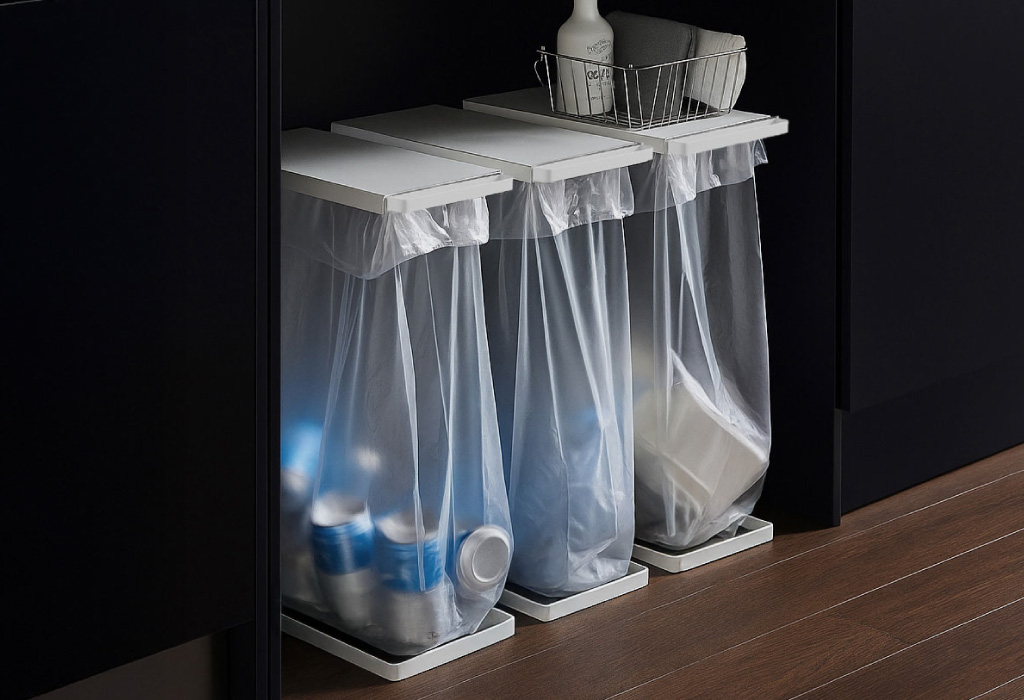 山崎実業 引き出す分別ゴミ袋ホルダー タワー スリム 45L tower