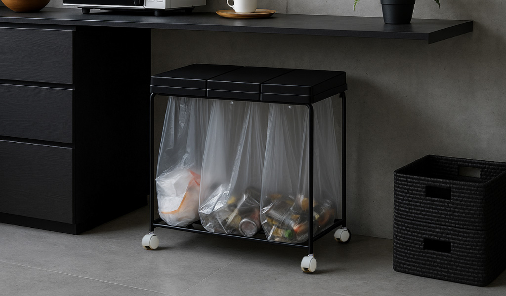 solow ソロウ 3分別フレームダストワゴン フタ付き