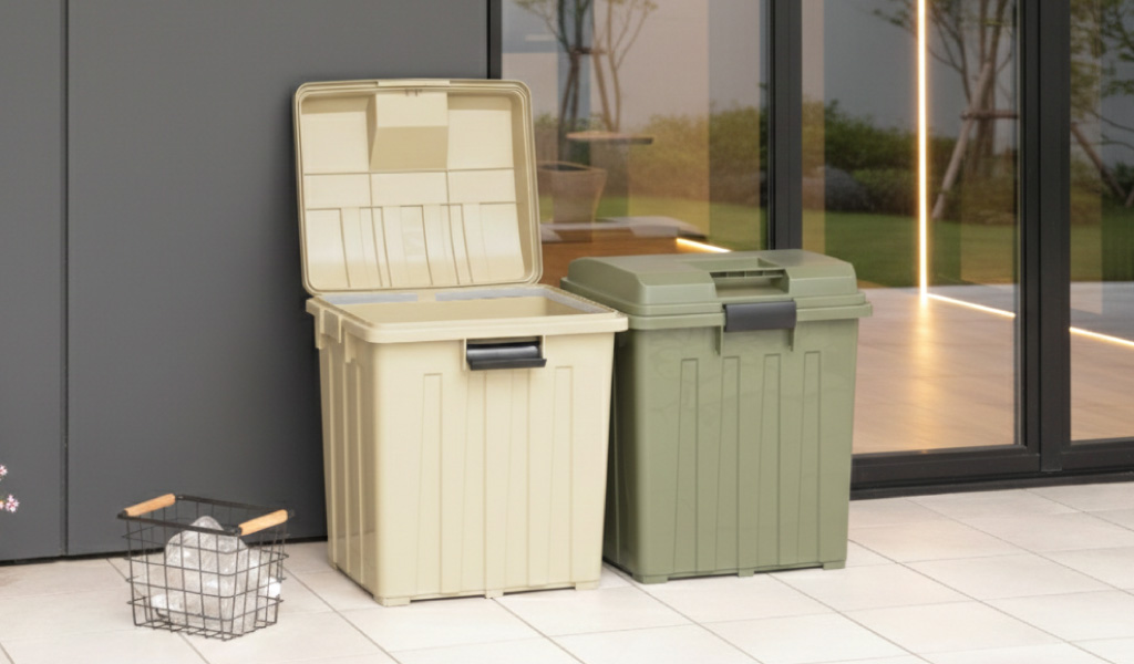 新輝合成 屋外用 連結できるゴミ箱 90L