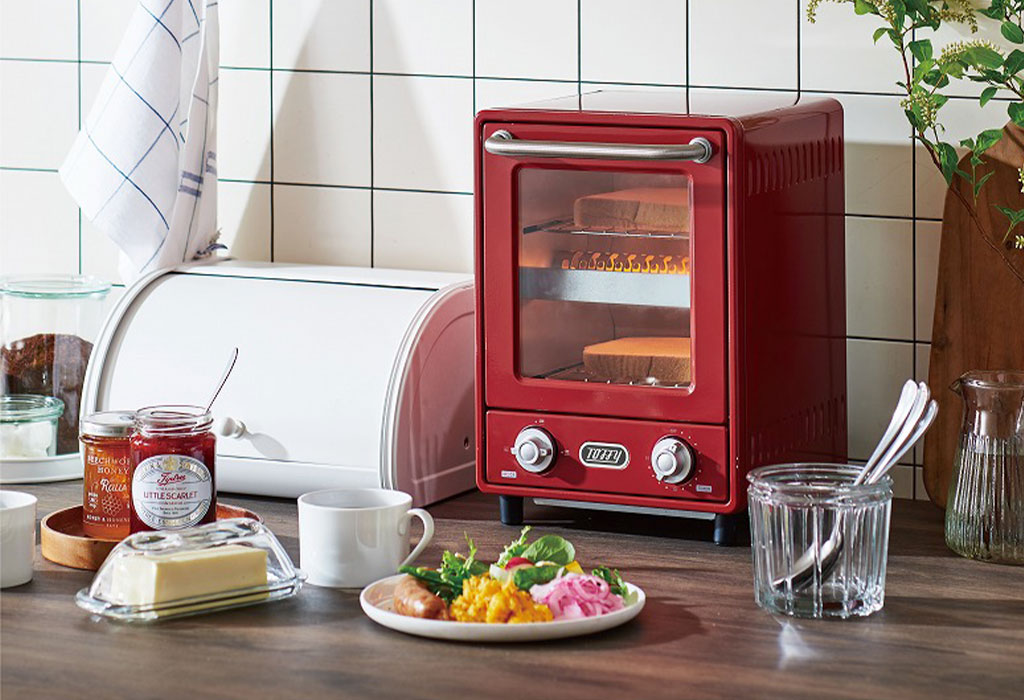 定格電圧オーブントースター縦型 2段式コンパクト シンプル 朝食 キッチン家電