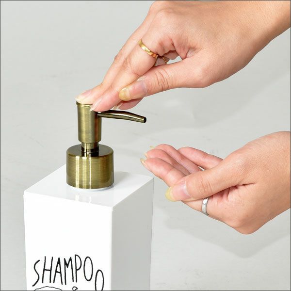 Doodle ドゥードル 白角型 大 ソープディスペンサー 3本セット | バスグッズ・シャンプーボトル