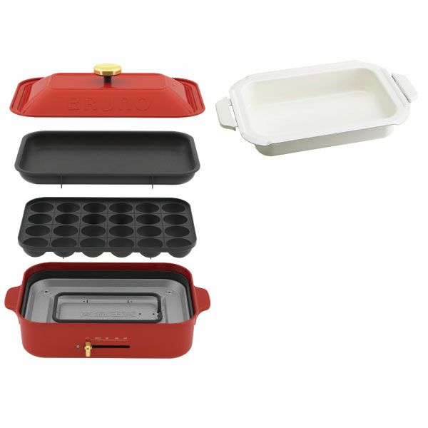 BRUNO ブルーノ コンパクトホットプレート セラミックコート鍋セット 本体＋3種プレート | キッチン家電・ホットプレート