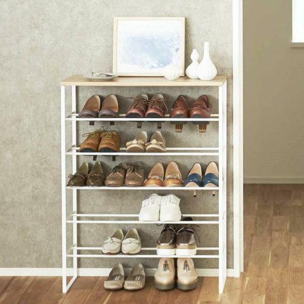 山崎実業 天板付きシューズラック tower