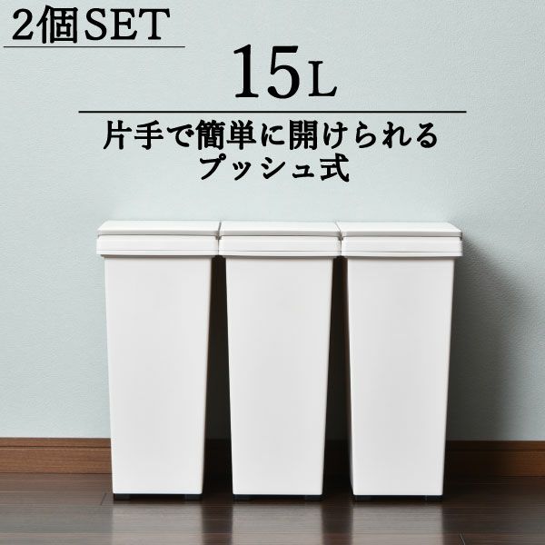 アスベル エバンプッシュペール 15L 2個セット | インテリア雑貨・ゴミ箱