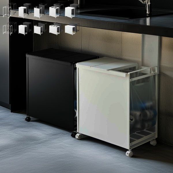 山崎実業 分別ダストワゴン タワー tower | インテリア雑貨・タワーシリーズ・ゴミ箱