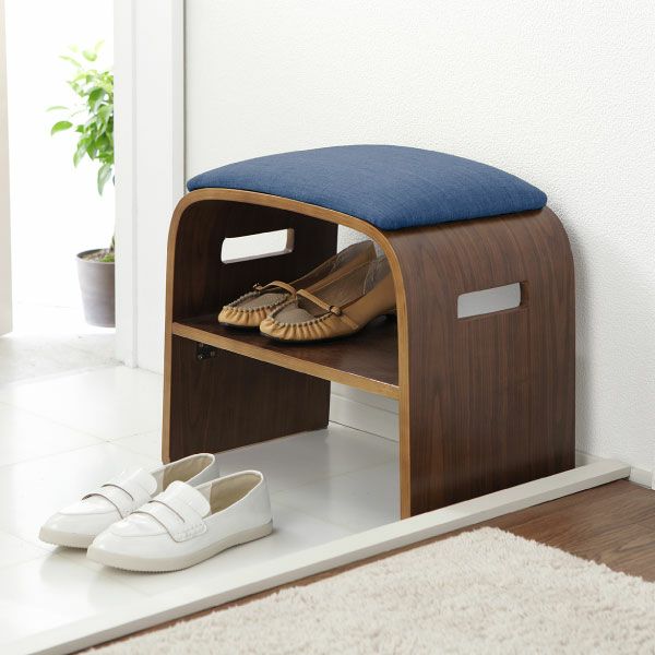 収納棚付き曲げ木玄関ベンチ | インテリア雑貨・椅子 | モノギャラリー