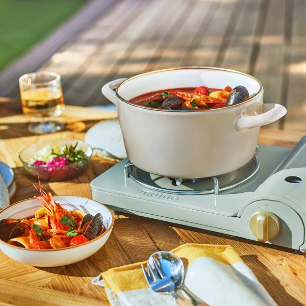 BRUNO ホーロー両手鍋・片手鍋　2点セット(グレージュ) BRUNO×FUJIHORO ホーロー両手鍋 20cm | キッチン雑貨・ホーロー鍋