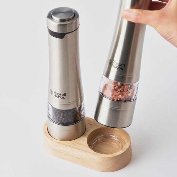 Russell Hobbs ラッセルホブス 電動ミル ソルト＆ペッパー ウッドスタンドセット | キッチン家電・電動ミル