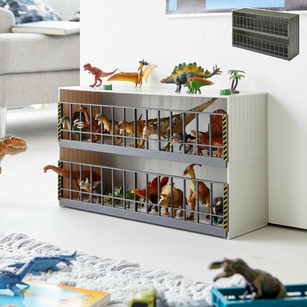山崎実業 恐竜＆アニマル収納ケージ タワー ワイド 2段 tower