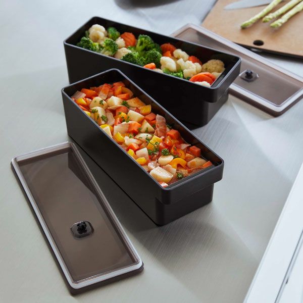 山崎実業 奥まで使えるハンドル付き密閉フードコンテナ タワー tower | キッチン雑貨・タワーシリーズ