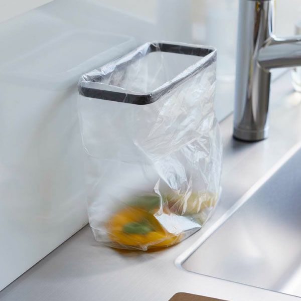 山崎実業 フィルムフックポリ袋ホルダー 蓋無し/蓋付き タワー tower | キッチン雑貨・タワーシリーズ