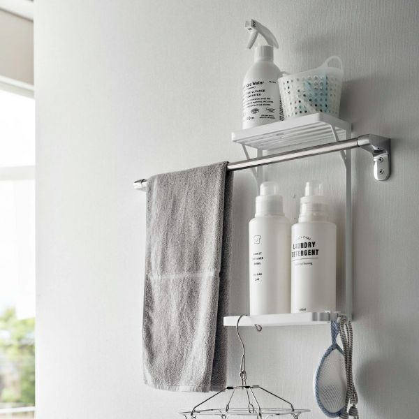 山崎実業 タオル掛け上ラック タワー 2段 tower | バスグッズ・タワーシリーズ