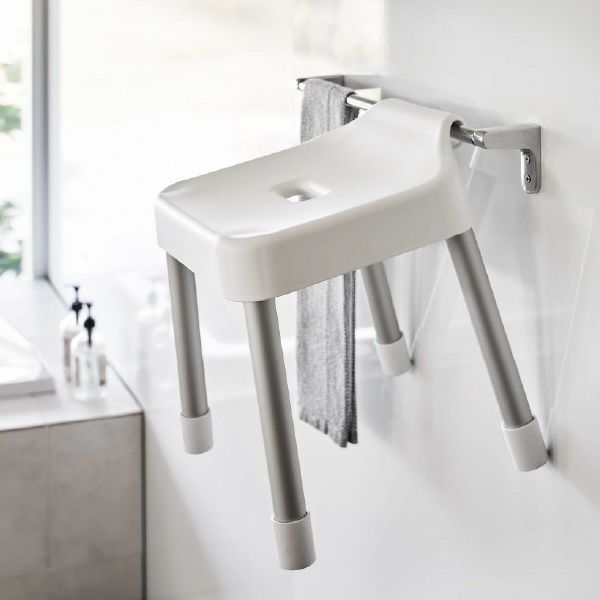 山崎実業 引っ掛け＆マグネット風呂イスシリーズ ミスト MIST | バスグッズ・風呂椅子