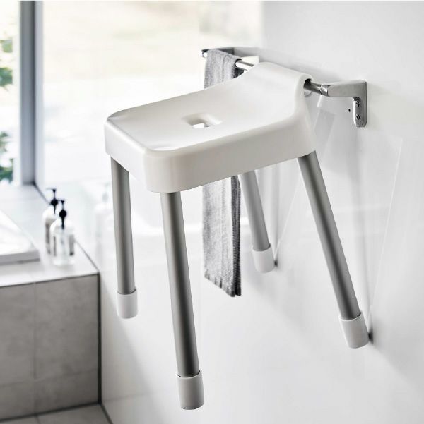 山崎実業 引っ掛け＆マグネット風呂イスシリーズ ミスト MIST | バスグッズ・風呂椅子