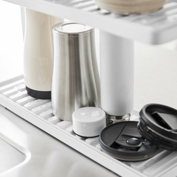 山崎実業 トレー付きジャグボトル＆グラススタンド タワー 2段 tower | キッチン雑貨・タワーシリーズ