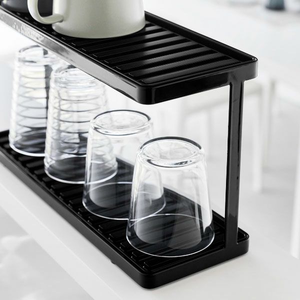 山崎実業 トレー付きジャグボトル＆グラススタンド タワー 2段 tower | キッチン雑貨・タワーシリーズ