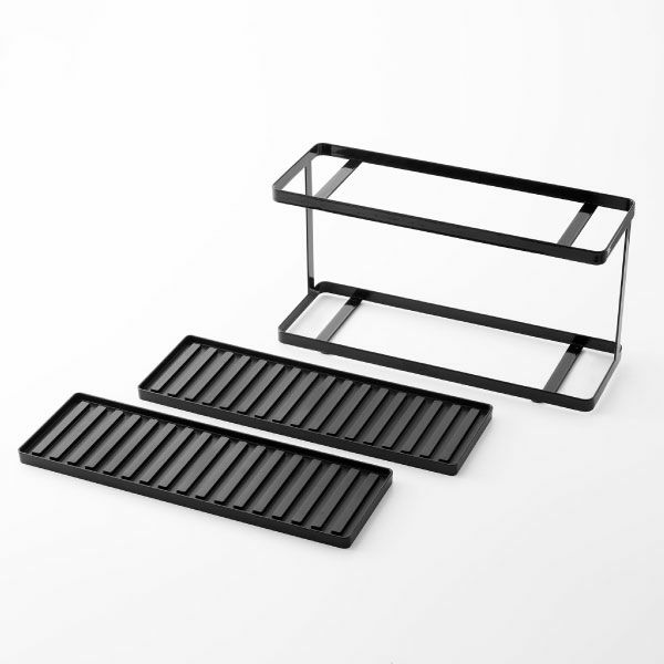 山崎実業 トレー付きジャグボトル＆グラススタンド タワー 2段 tower | キッチン雑貨・タワーシリーズ