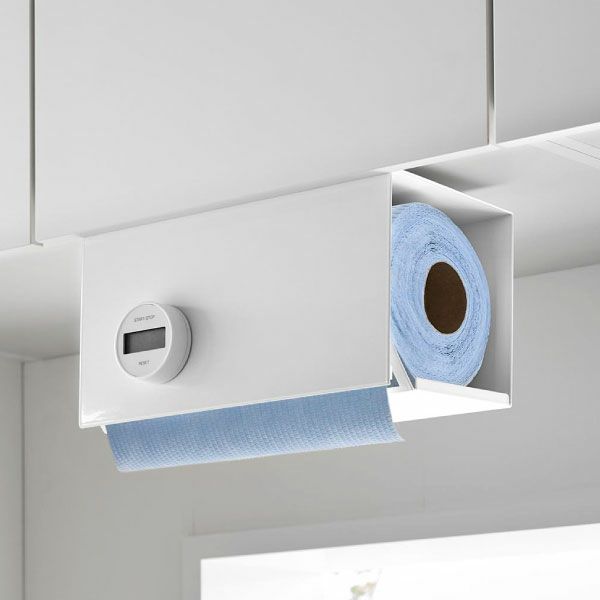 山崎実業 片手でカット戸棚下キッチンペーパーホルダー　タワー　カバー付き　L | キッチン雑貨・タワーシリーズ