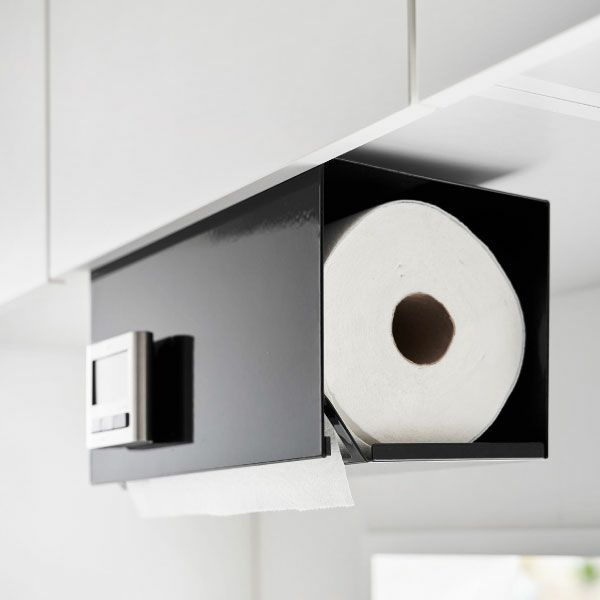 山崎実業 片手でカット戸棚下キッチンペーパーホルダー　タワー　カバー付き　L | キッチン雑貨・タワーシリーズ