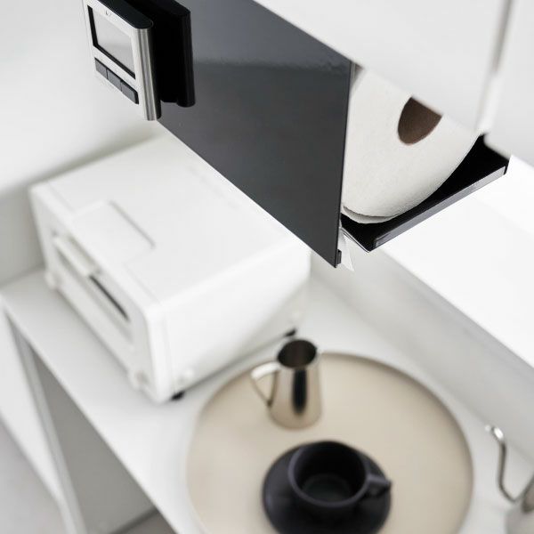 山崎実業 片手でカット戸棚下キッチンペーパーホルダー　タワー　カバー付き　L | キッチン雑貨・タワーシリーズ