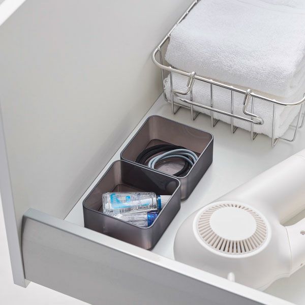 山崎実業 底がクリア 縦横重ねられる引き出し 整理収納ケース tower S 2個組 | キッチン雑貨・タワーシリーズ