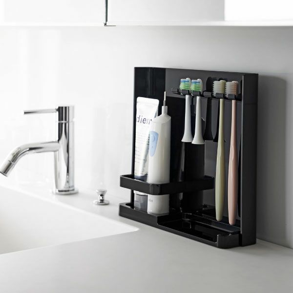 山崎実業 目隠し歯ブラシ＆チューブスタンド タワー tower | バスグッズ・タワーシリーズ