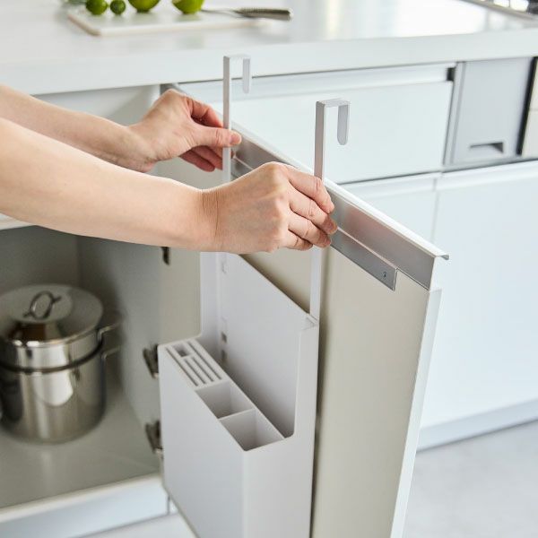 山崎実業 シンク扉オールインワンキッチンツールホルダー タワー tower | キッチン雑貨・タワーシリーズ