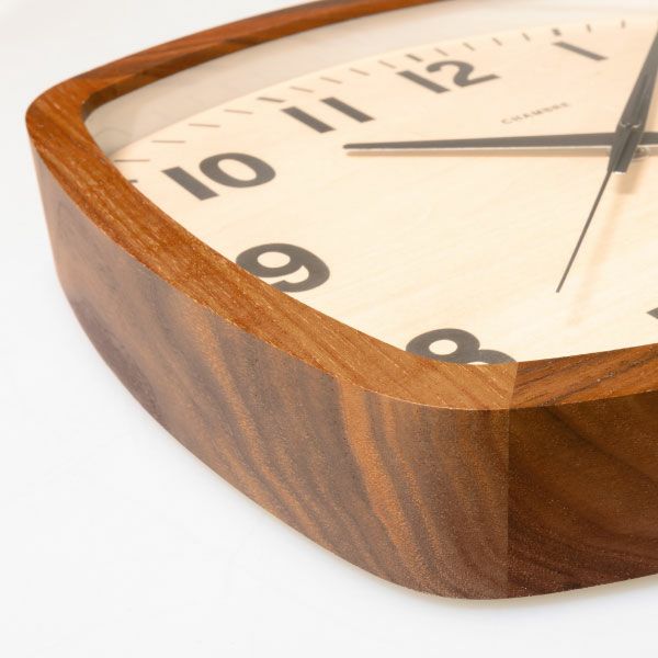 CHAMBRE R-SQUARE CLOCK シャンブル アールスクエアクロック ウォルナット | インテリア雑貨・掛け時計