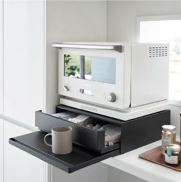 山崎実業 ツーウェイ キッチン家電下引き出し＆スライドテーブル タワー tower | キッチン雑貨・タワーシリーズ