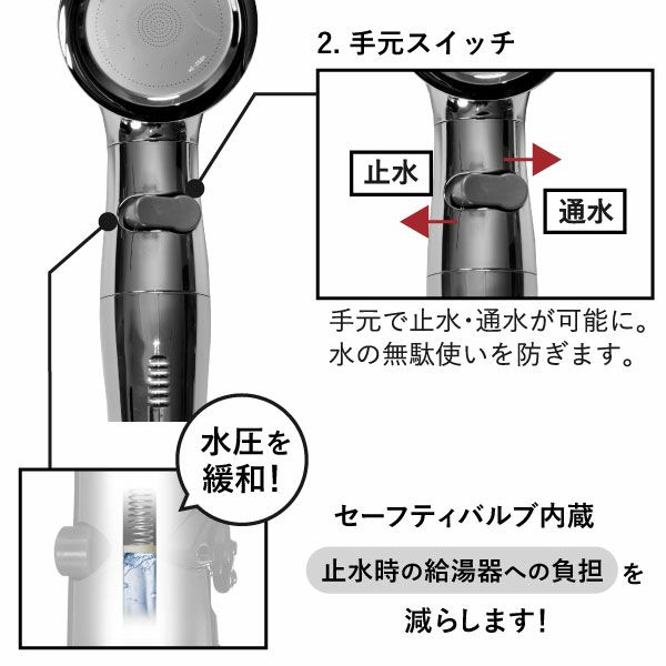 節水シャワープロ・プレミアム ホースセット Arromic | バスグッズ・シャワーヘッド