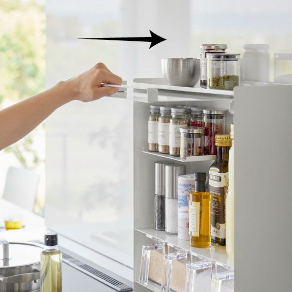 山崎実業 前が開く 隠せる調味料ラック タワー tower | キッチン雑貨・タワーシリーズ