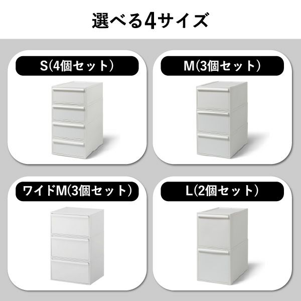 ライクイット クローゼットシステム 引出し S 4個セット | インテリア雑貨・収納ボックス