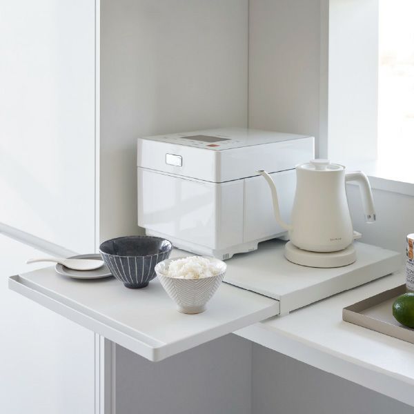 山崎実業 キッチン家電下スライドテーブル タワー W45 tower | キッチン雑貨・タワーシリーズ