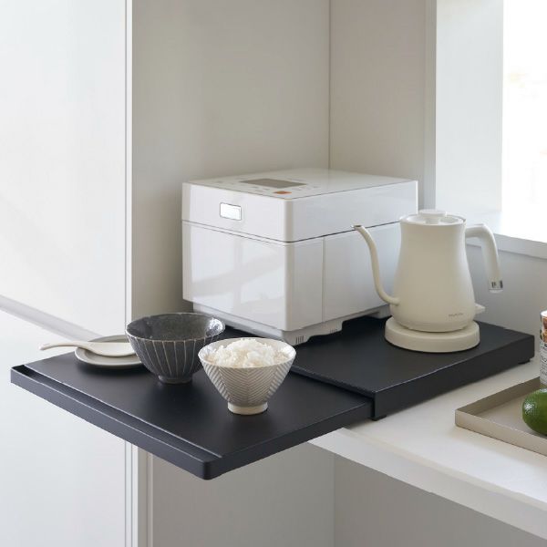 山崎実業 キッチン家電下スライドテーブル タワー tower | キッチン雑貨・タワーシリーズ