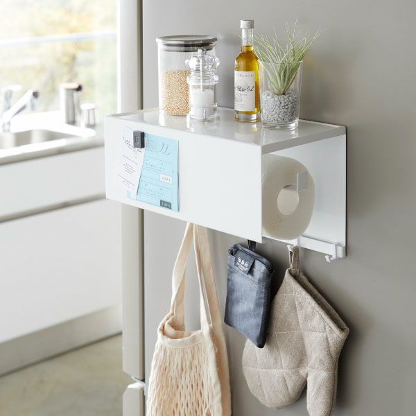 山崎実業 マグネットトレー付きキッチンペーパーホルダー タワー tower | キッチン雑貨・タワーシリーズ