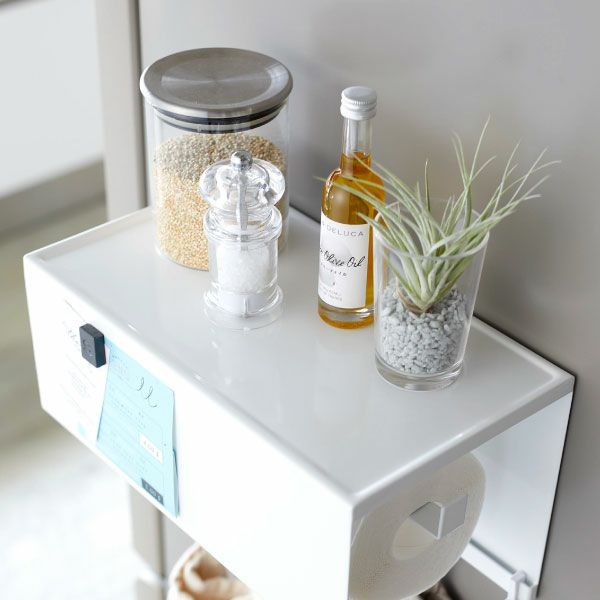 山崎実業 マグネットトレー付きキッチンペーパーホルダー タワー tower | キッチン雑貨・タワーシリーズ