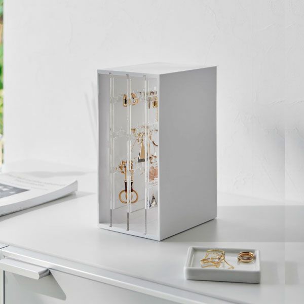 山崎実業 スライド式ピアス&アクセサリーホルダー タワー 3連 | インテリア雑貨・タワーシリーズ