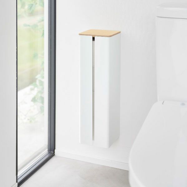 山崎実業 石こうボード壁対応隠せるトイレットペーパーホルダー タワー tower | トイレ雑貨・タワーシリーズ