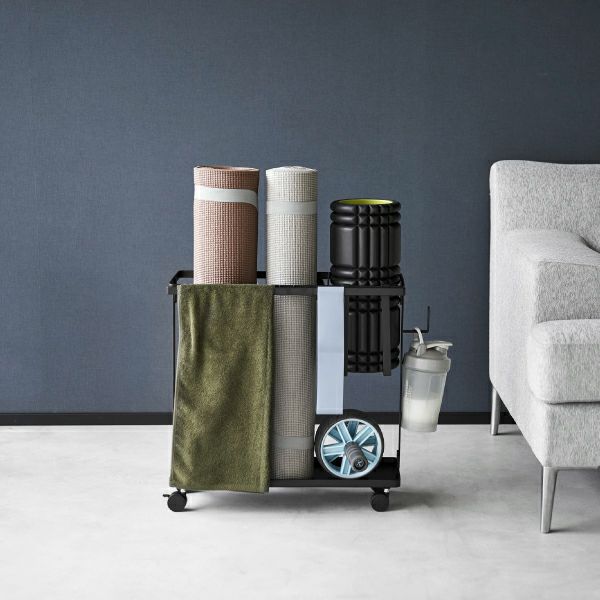 山崎実業 キャスター付きフィットネスグッズ収納ラック タワー tower | インテリア雑貨・タワーシリーズ