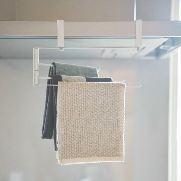 山崎実業 レンジフード横可動式布巾ハンガー タワー tower | キッチン雑貨・タワーシリーズ