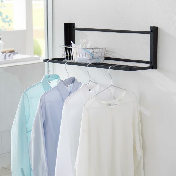 山崎実業 ウォール折り畳みバスタオルラック タワー 石こうボード壁対応 tower | バスグッズ・タワーシリーズ