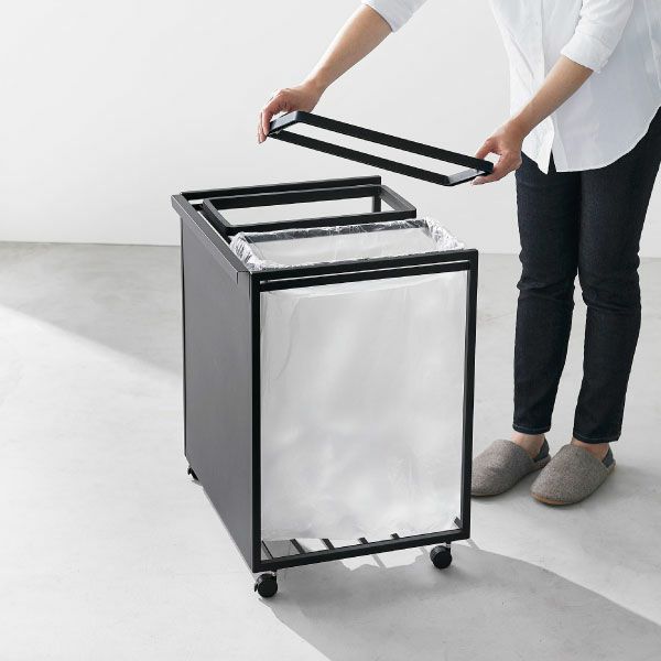 山崎実業 目隠し分別ダストワゴン タワー 45L 2分別 tower