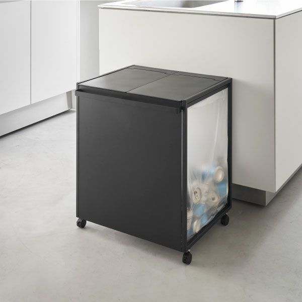 新品　タワー　分別ゴミ箱　台所用 山崎実業 目隠し分別ダストワゴン タワー 45L 2分別 tower