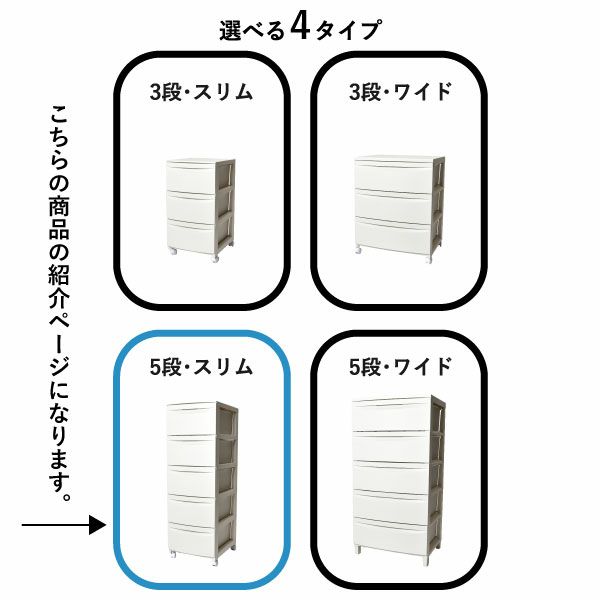 収納ケース5段スリム | インテリア雑貨・収納ボックス