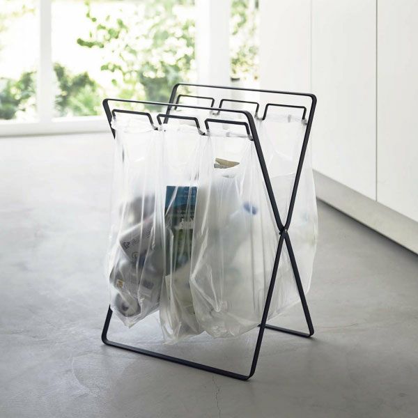 山崎実業 レジ袋3連&45Lゴミ袋スタンド タワー tower 2個セット | インテリア雑貨・ゴミ箱