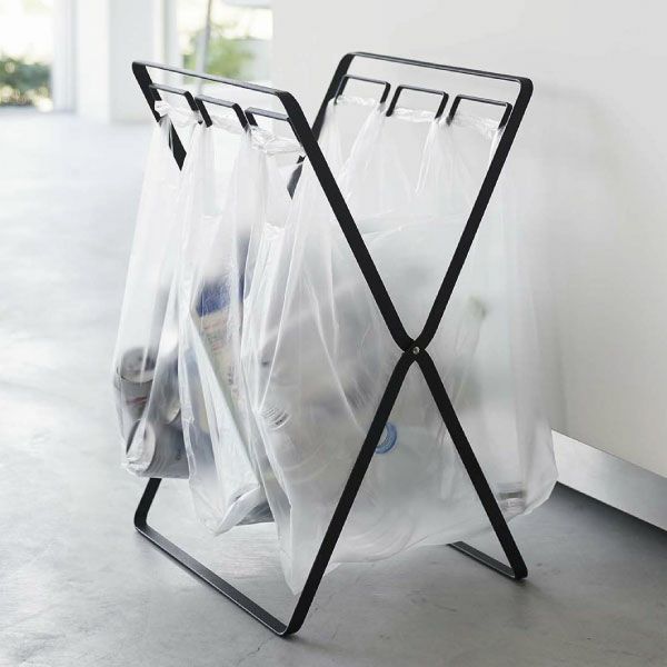 山崎実業 レジ袋3連&45Lゴミ袋スタンド タワー tower 2個セット | インテリア雑貨・ゴミ箱