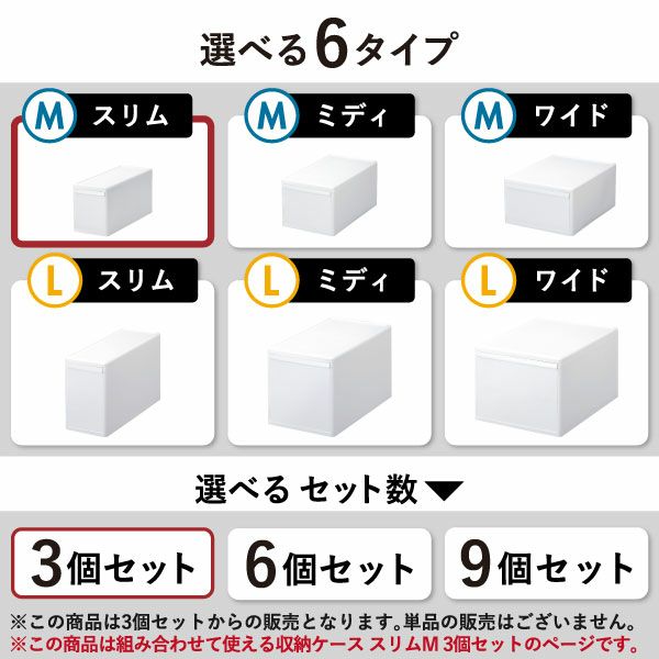 like-it ライクイット 組み合わせて使える収納ケース スリムM MOS-01L 3個組 | インテリア雑貨