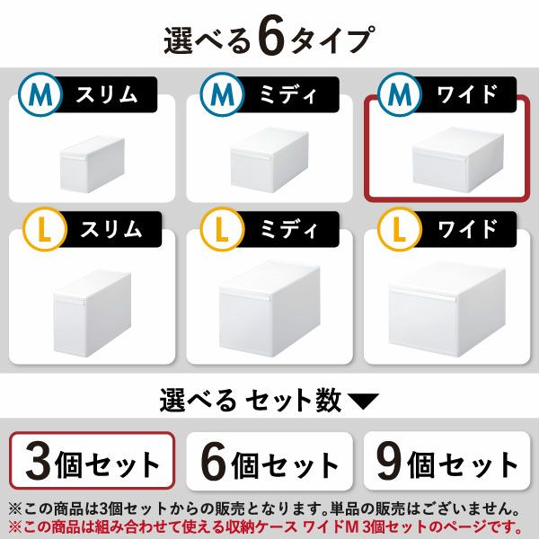 like-it ライクイット 組み合わせて使える収納ケース ワイドM MOS-03L 3個組 | インテリア雑貨