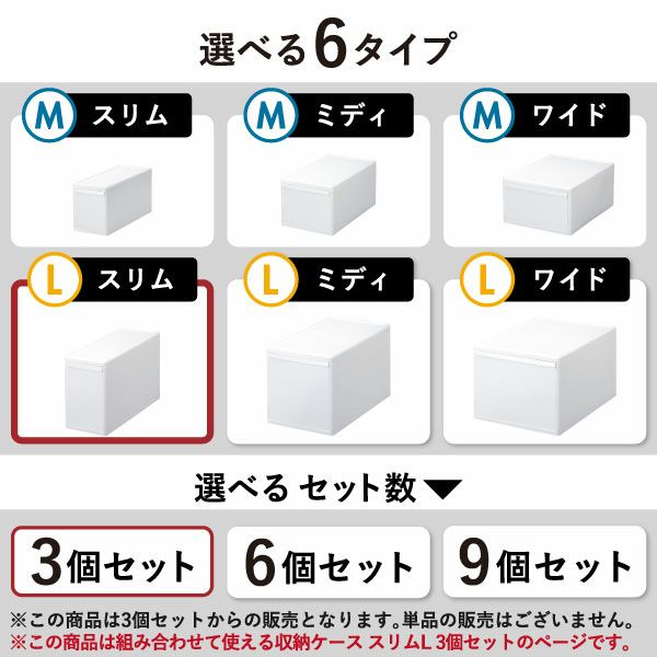 like-it ライクイット 組み合わせて使える収納ケース スリムL MOS-04L 3個組 | インテリア雑貨